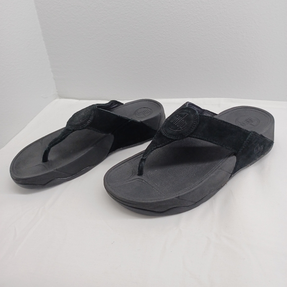 Fitflop suede black thong sandals Women’s  size 7 - Picture 11 of 12